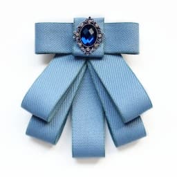 Korean Ribbon Pearl Bow Tie Brooches for Women Crystal Rhinestone Necktie Pins Men's Suit Shirt Collor Clothing Accessories