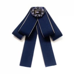 Korean Ribbon Pearl Bow Tie Brooches for Women Crystal Rhinestone Necktie Pins Men's Suit Shirt Collor Clothing Accessories