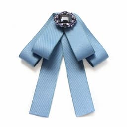 Korean Ribbon Pearl Bow Tie Brooches for Women Crystal Rhinestone Necktie Pins Men's Suit Shirt Collor Clothing Accessories