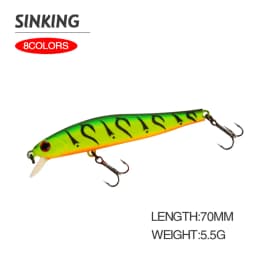 7cm 5.5g Fishing Lure Minnow Wobbler Sinking Trolling Jerkbait Swimbait Artificial Hard Bait Stream Fishing Trout Bait Bass Bait
