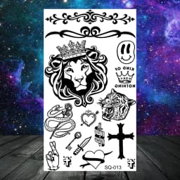 Anchor Pirate Skull Temporary Tattoos For Women Adult Men Kids Boy Astronaut Ship Seahorse Fake Tattoo Neck Arm Hand Small Tatoo
