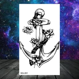 Anchor Pirate Skull Temporary Tattoos For Women Adult Men Kids Boy Astronaut Ship Seahorse Fake Tattoo Neck Arm Hand Small Tatoo