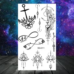 Anchor Pirate Skull Temporary Tattoos For Women Adult Men Kids Boy Astronaut Ship Seahorse Fake Tattoo Neck Arm Hand Small Tatoo