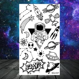 Anchor Pirate Skull Temporary Tattoos For Women Adult Men Kids Boy Astronaut Ship Seahorse Fake Tattoo Neck Arm Hand Small Tatoo