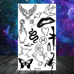 Anchor Pirate Skull Temporary Tattoos For Women Adult Men Kids Boy Astronaut Ship Seahorse Fake Tattoo Neck Arm Hand Small Tatoo