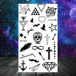 Anchor Pirate Skull Temporary Tattoos For Women Adult Men Kids Boy Astronaut Ship Seahorse Fake Tattoo Neck Arm Hand Small Tatoo