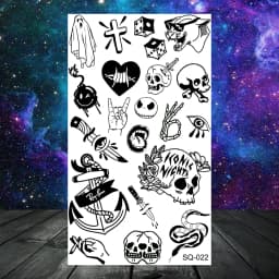 Anchor Pirate Skull Temporary Tattoos For Women Adult Men Kids Boy Astronaut Ship Seahorse Fake Tattoo Neck Arm Hand Small Tatoo