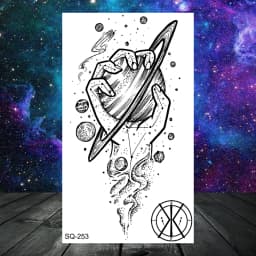 Anchor Pirate Skull Temporary Tattoos For Women Adult Men Kids Boy Astronaut Ship Seahorse Fake Tattoo Neck Arm Hand Small Tatoo