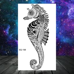 Anchor Pirate Skull Temporary Tattoos For Women Adult Men Kids Boy Astronaut Ship Seahorse Fake Tattoo Neck Arm Hand Small Tatoo