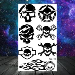 Anchor Pirate Skull Temporary Tattoos For Women Adult Men Kids Boy Astronaut Ship Seahorse Fake Tattoo Neck Arm Hand Small Tatoo