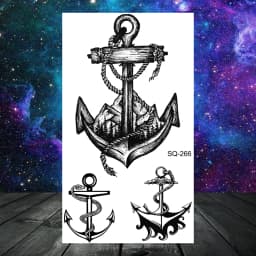 Anchor Pirate Skull Temporary Tattoos For Women Adult Men Kids Boy Astronaut Ship Seahorse Fake Tattoo Neck Arm Hand Small Tatoo