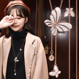 Crystal Moon Flower Long Necklaces for Women Jewelry 2026 Fashion Tassel Silver Color Necklaces & Pendants Sweater Chain Collier