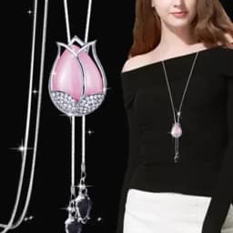 Crystal Moon Flower Long Necklaces for Women Jewelry 2026 Fashion Tassel Silver Color Necklaces & Pendants Sweater Chain Collier