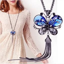 Crystal Moon Flower Long Necklaces for Women Jewelry 2026 Fashion Tassel Silver Color Necklaces & Pendants Sweater Chain Collier
