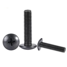 10Pcs/lot M2 M2.5 M3 M3.5 M4 M5 M6 TM Screws Phillips Truss Mushroom Head Screw Black Plated Electronic Carbon Steel Screws