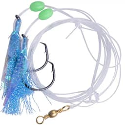 5packs Fishing Bait Rig Saltwater Flounder Rigs with Mono Leader for Flounder Sea Bass Halibut Black Pompano Bottom Fishing Rigs