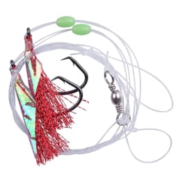 5packs Fishing Bait Rig Saltwater Flounder Rigs with Mono Leader for Flounder Sea Bass Halibut Black Pompano Bottom Fishing Rigs
