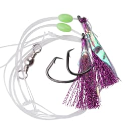 5packs Fishing Bait Rig Saltwater Flounder Rigs with Mono Leader for Flounder Sea Bass Halibut Black Pompano Bottom Fishing Rigs