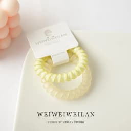 2 piece cards of super sweet candy color transparent frosted phone line hair ring simple and seamless bracelet hair accessory