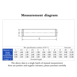 M1 M1.5 M2 M2.5 M3 M3.5 M4 M5 M6 Cylindrical Pin Locating Dowel Shaft Solid Fixing Metal Rod 304 Stainless Steel Fixed Lock Pin