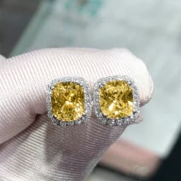 CAOSHI Dainty Female Stud Earrings with Shiny Yellow Crystal CZ Temperament Women Accessories for Party Luxury Lady Jewelry Gift
