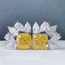 CAOSHI Dainty Female Stud Earrings with Shiny Yellow Crystal CZ Temperament Women Accessories for Party Luxury Lady Jewelry Gift