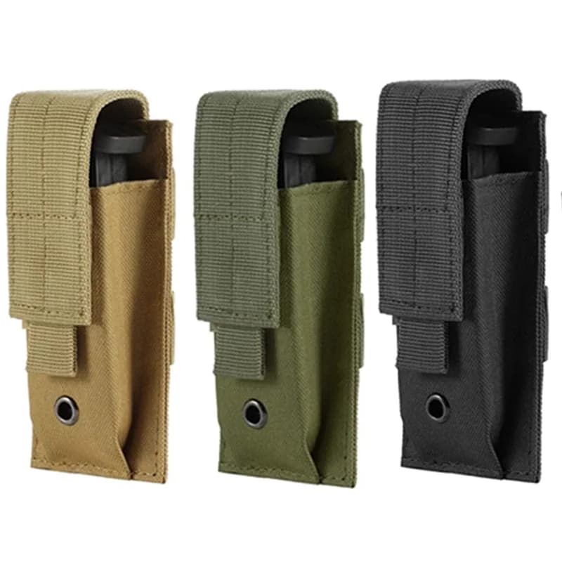 Tactical Molle Single Magazine Pouch 9mm Mag Holster Universal Pistol Mag Holster for G17 G19 M9 P226 Hunting Gear