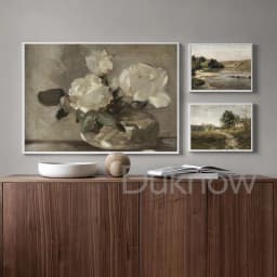 Vintage Country Natural Landscape Oil Painting On Canvas Poster Retro Flower Still Life Art Print Gallery Neutral Wall Pictures
