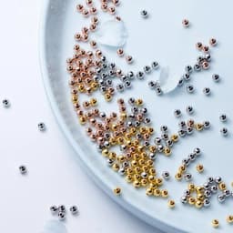 Small Hole Genuine Real Pure Solid 925 Sterling Silver Beads Rose Gold Round Smooth Loose Space Bead DIY Jewelry Findings