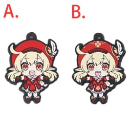 Genshin Impact Game Kaeya Kazuha Diluc Ganyu Ayaka Tartaglia Venti Hu Tao Albedo Bennett Raiden Shogun PVC Strap Keychain