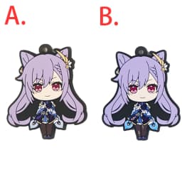 Genshin Impact Game Kaeya Kazuha Diluc Ganyu Ayaka Tartaglia Venti Hu Tao Albedo Bennett Raiden Shogun PVC Strap Keychain