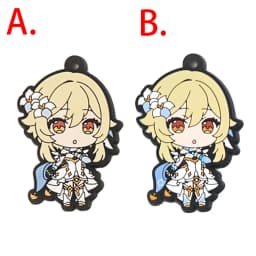 Genshin Impact Game Kaeya Kazuha Diluc Ganyu Ayaka Tartaglia Venti Hu Tao Albedo Bennett Raiden Shogun PVC Strap Keychain