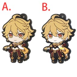 Genshin Impact Game Kaeya Kazuha Diluc Ganyu Ayaka Tartaglia Venti Hu Tao Albedo Bennett Raiden Shogun PVC Strap Keychain