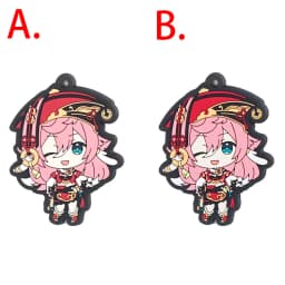 Genshin Impact Game Kaeya Kazuha Diluc Ganyu Ayaka Tartaglia Venti Hu Tao Albedo Bennett Raiden Shogun PVC Strap Keychain