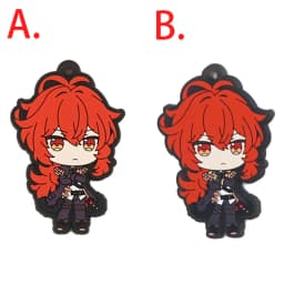 Genshin Impact Game Kaeya Kazuha Diluc Ganyu Ayaka Tartaglia Venti Hu Tao Albedo Bennett Raiden Shogun PVC Strap Keychain