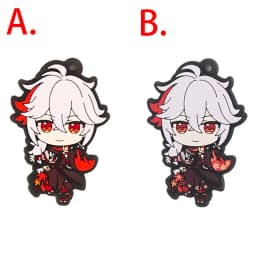 Genshin Impact Game Kaeya Kazuha Diluc Ganyu Ayaka Tartaglia Venti Hu Tao Albedo Bennett Raiden Shogun PVC Strap Keychain
