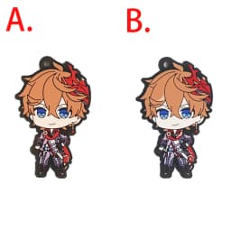 Genshin Impact Game Kaeya Kazuha Diluc Ganyu Ayaka Tartaglia Venti Hu Tao Albedo Bennett Raiden Shogun PVC Strap Keychain