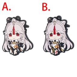 Genshin Impact Game Kaeya Kazuha Diluc Ganyu Ayaka Tartaglia Venti Hu Tao Albedo Bennett Raiden Shogun PVC Strap Keychain