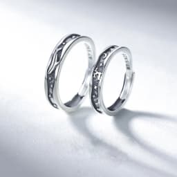 Vintage Creative Couple Rings for Lovers Statement Silver Color Engraving Whale Elk Star Moon Open Engagement Wedding Band Gift