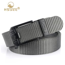 HSSEE New Casual Belt for Men 3mm Tight Nylon Tactical Outdoor Belt Metal Automatic Buckle Jeans Waistband Girdle Male Gift
