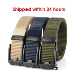 HSSEE New Casual Belt for Men 3mm Tight Nylon Tactical Outdoor Belt Metal Automatic Buckle Jeans Waistband Girdle Male Gift
