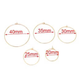 20pcs/Lot Gold Stainless Steel Circle Earwire Hoops Loop Earrings for DIY Dangle Earring Jewelry Making Supplies 20mm 30mm 40mm