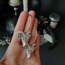 Baphomet Weight Goat Hoops Earrings Gothic Witch Satan Occult Alternative Jewelry Satanic Ram Skull Fashion Medieval Women Gift