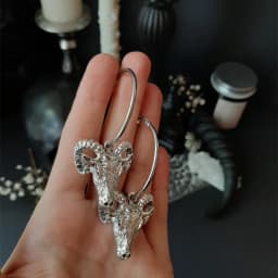 Baphomet Weight Goat Hoops Earrings Gothic Witch Satan Occult Alternative Jewelry Satanic Ram Skull Fashion Medieval Women Gift