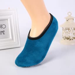 Qisin 1Pair New Arrived Fashion Warm Antiskid Thick Home Floor Socks Woman Warm Slippers Solid Color Sock Bedroom Shoes Slippers