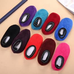 Qisin 1Pair New Arrived Fashion Warm Antiskid Thick Home Floor Socks Woman Warm Slippers Solid Color Sock Bedroom Shoes Slippers
