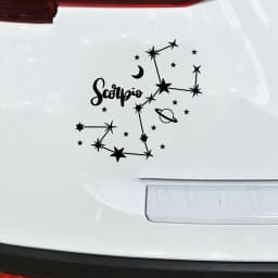 Star Zodiac Constellation Vinyl Sticker Car Window Decor, Horoscope Zodiac Sign Laptop Decals for Apple Pro/Air Decoration