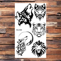 Black Scorpion Temporary Tattoos For Adults Men Realistic Dragon Wolf Tiger Thorns Fake Tattoo Sticker Hand Leg Tatoos Creative