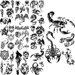 Black Scorpion Temporary Tattoos For Adults Men Realistic Dragon Wolf Tiger Thorns Fake Tattoo Sticker Hand Leg Tatoos Creative