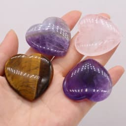 1PC Natural Stone Rose Quartz Heart Chakra Healing Reiki Gem Home Decor DIY Gift Fashion Jewelry Charm Accessories 40mm